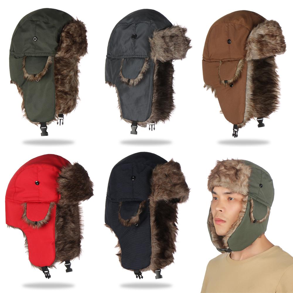 Winter Trapper Hat - Hochwertige Ohrenklappen-Wintermütze, lässige russische Uschanka-Skimütze, einfache,