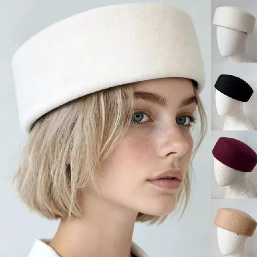 Beret French Wool - 2026 Luxuriöse Blaue Reine Wollfilz-Baskenmütze für