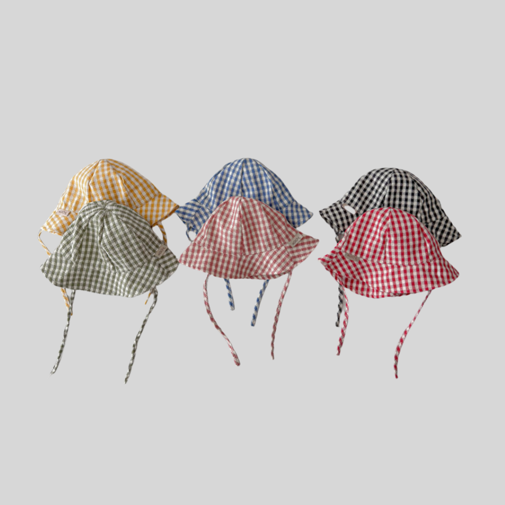 Bucket Hat Cotton - Ins Stil Plaid Baby Eimer Hut