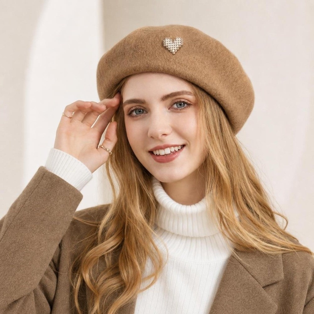 Modische warme Winter-Wollmütz – Beret French Wool Bewertung und Preis