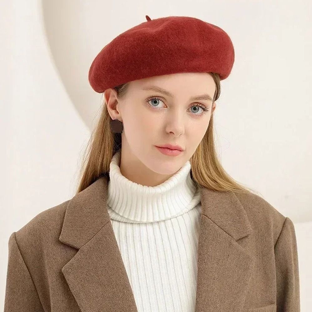 Modische warme Winter-Wollmütz – Beret French Wool Bewertung und Preis