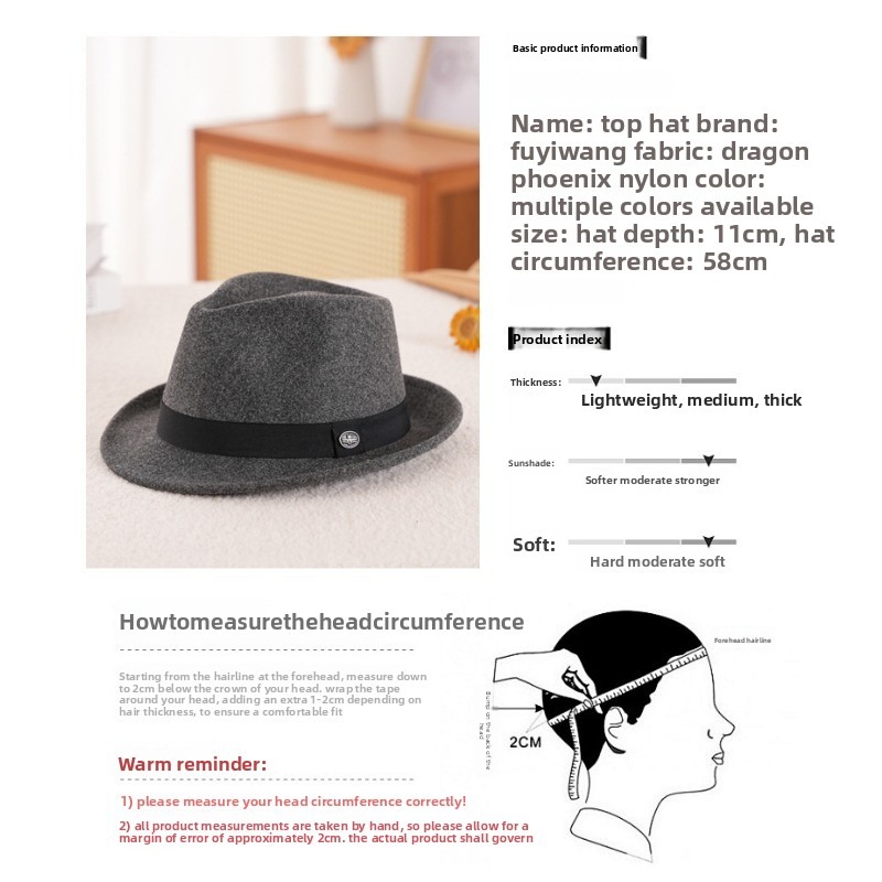 2026 Drachen-Phönix-Wollfilz-F – Fedora Hat Wool Bewertung und Preis